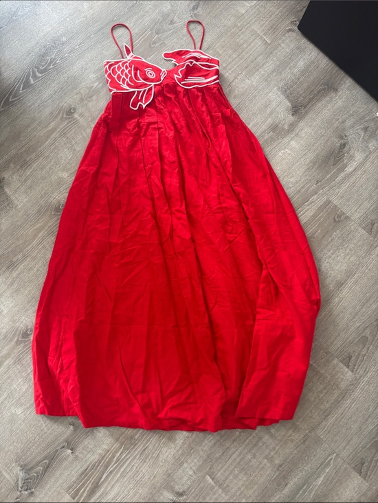 FARM Rio Dresses & Skirts - FARM Rio Red Fish-Embroidered Maxi Dress